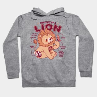 Anatomy Of A Lion Funny Cute Lion Design Hoodie